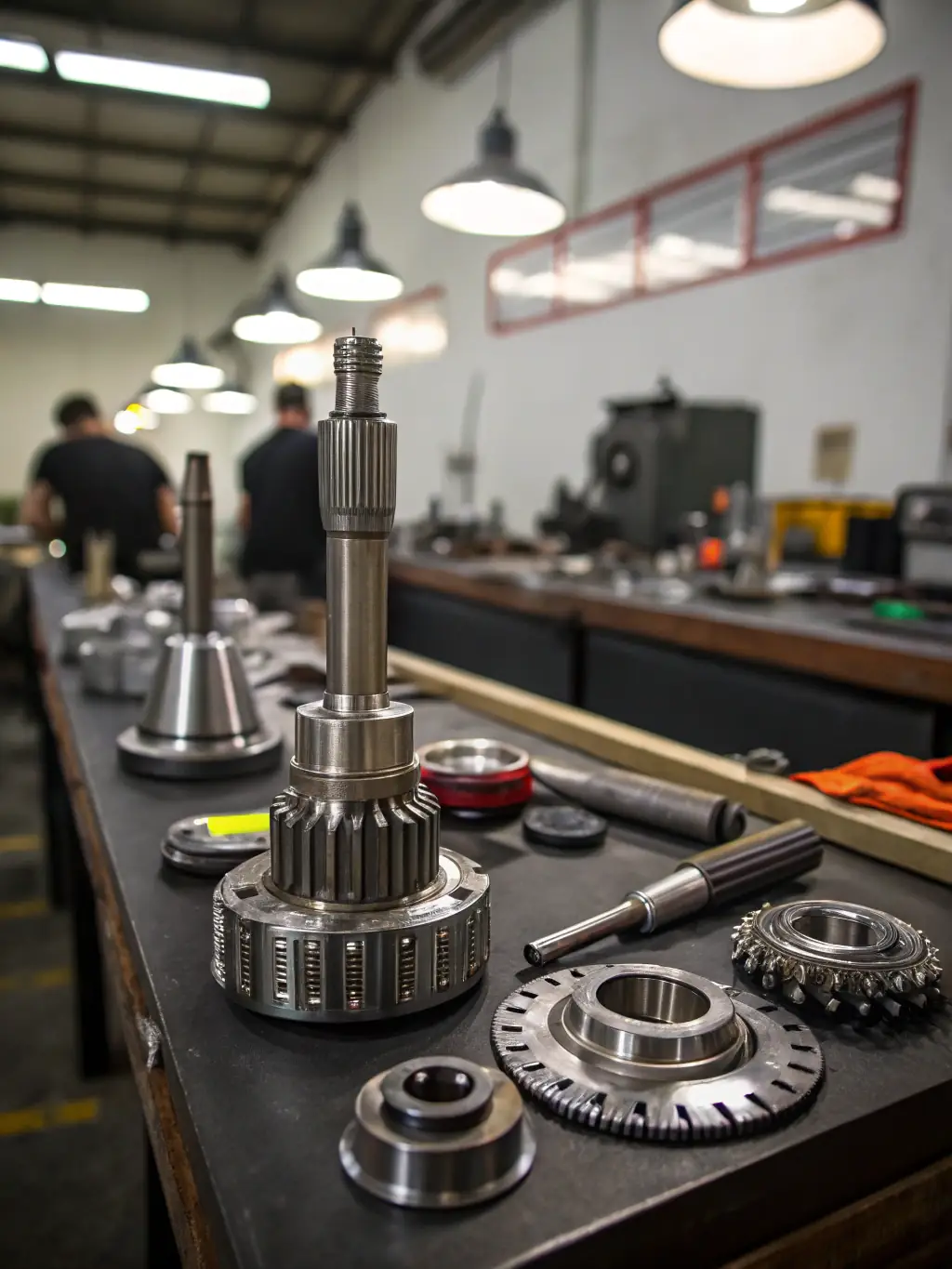 A well-lit image of various industrial products such as metal pipes, valves, and fittings, arranged to showcase their quality and precision.