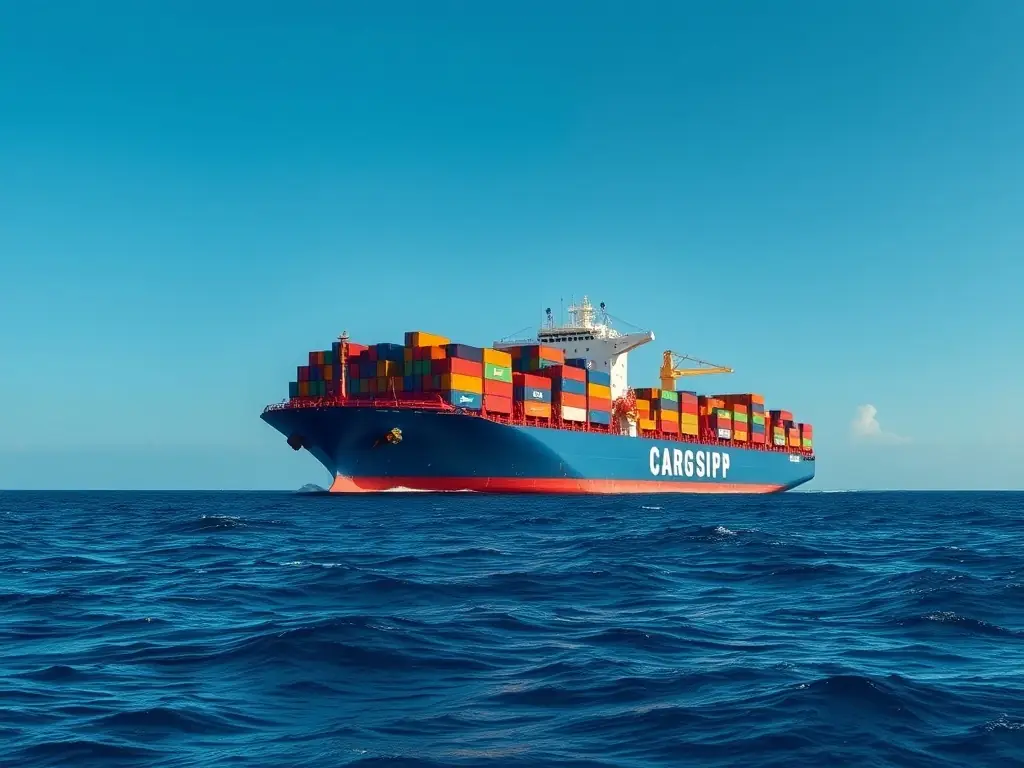 A 6, 500-ton bulk cargo vessel at sea, showcasing A One Plus Group's independent shipping capabilities.